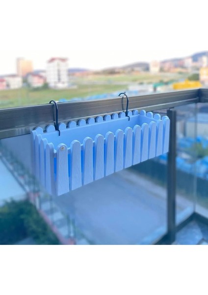 Elite Dikdörtgen Istanbul Balkon Saksı Çit Saksı (Askılar Dahil ) Beyaz Renk 1 Adet fiyatları