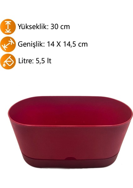 Elite Begonya Tabaklı Balkon Saksısı 30 cm 5.5 Lt Antrasit Renk FMA07192 1 Adet fiyatları