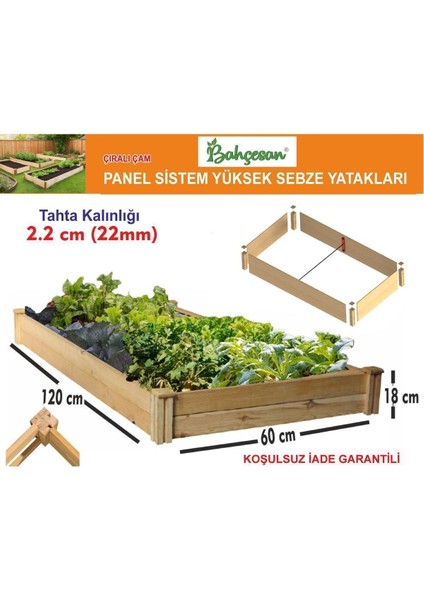 Elite Ahşap Sebze Tarhı/yükseltilmiş Sebze Yatağı/çıralı Çam 60X120X18 1 Adet