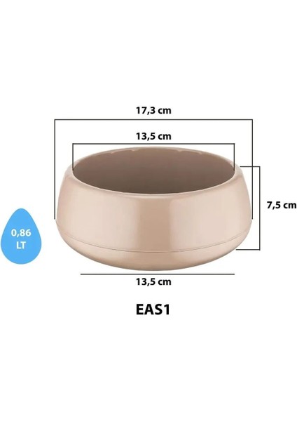 Elite Antrasit Dekoratif Aranjman Saksı Kaktüs Sukulent Çiçek Saksısı 0,86 Lt 1 Adet
