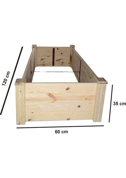 Elite Ahşap Sebze Tarhı/yükseltilmiş Bahçe Yatağı/çıralı Çam 60X120X35 1 Adet