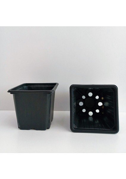 Elite Kare Saksı 9X9X8 cm 35 Adet Kare Vakum Saksı Üretim Saksısı Siyah Saksı Fide Tohum Ekim Saksısı 1 Adet