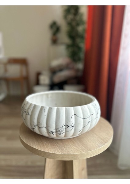 Elite Seramik Saksı Mermer Desenli Gold Detaylı 11 cm Yükseklik ,24 cm Çap (1 Adet ) 1 Adet fiyatları