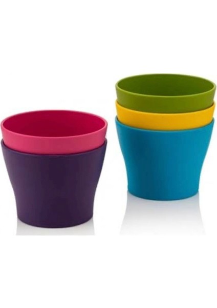 Elite Gardenya 21 cm Saksı 4,3lt Pastel Mix 5 Adet 1 Adet