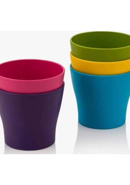 Elite Gardenya 21 cm Saksı 4,3lt Pastel Mix 5 Adet 1 Adet