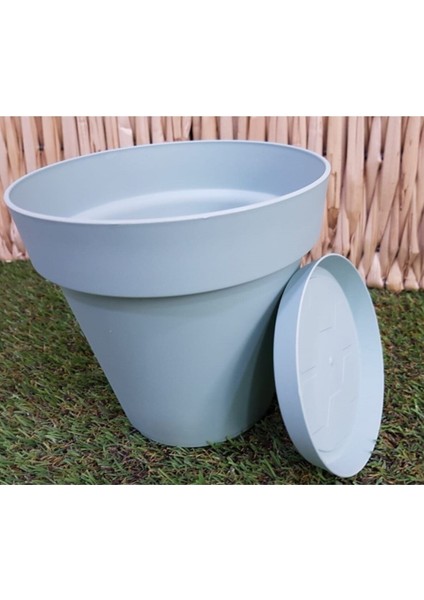 Elite Saksı 2 Adet 1.7 Lt Yeşil Renk Tabaklı Saksı Çiçek Saksısı Plastik Saksı Yalı Saksı 1 Adet fiyatları
