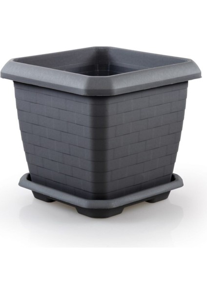 Elite Hisar Kare Saksı 25,5 Lt Antrasit Gri Hk 03 25.5 Litre 1 Adet