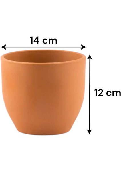 Elite 4 Adet Roma Toprak Saksı Deliksiz Tabaksız Çömlek 14X12 1000ML 1 Adet