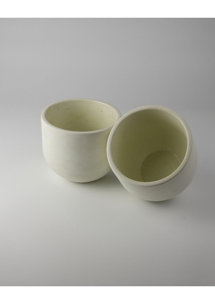 Elite Dekoratif Beton Saksı - Orta Boy Yuvalak - 15X14CM 2l 1 Adet