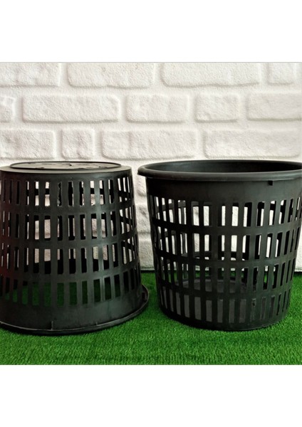 Elite File Saksı 18 Lt 2 Adet Delikli Saksı Sepet Saksı Repikaj Saksı Plastik Saksı Üretim Saksısı 1 Adet