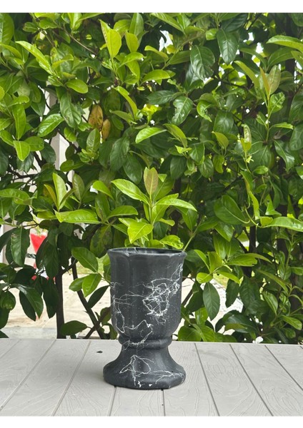 Elite Mermer Desenli Seramik Saksı 22CM Yükseklik , 14CM Çap ( 1 Adet ) 1 Adet modelleri