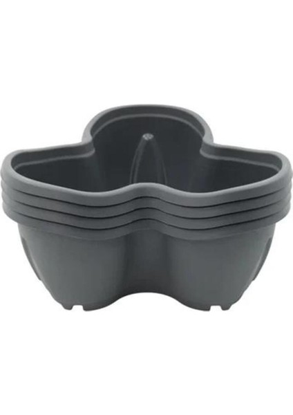 Elite So-Pks3 Pmukkale Dekoratif Saksı Çilek Saksı 4'lü Set 12.5 Litre Antrasit No 3 1 Adet