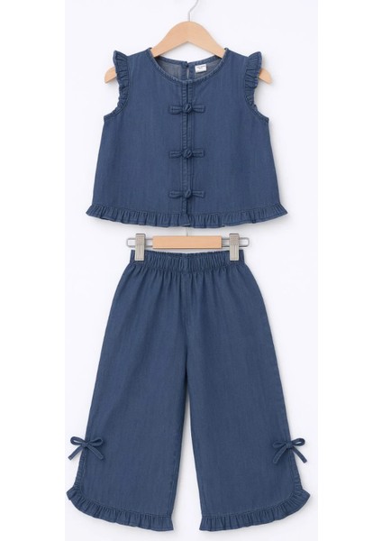 Kız Fırfırlı Gömlek Pantolon Denim Takım fiyatları