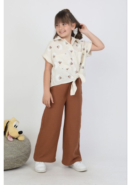 Kız Parıltılı Simli Gömlek Müslin Takım