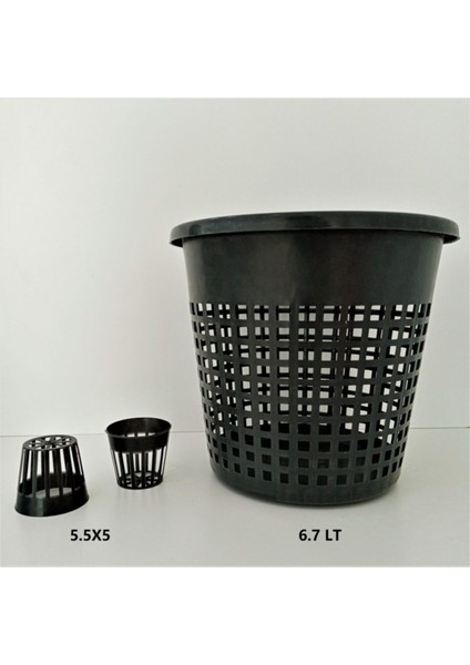 Elite File Saksı 6,7 Lt 5 Adet Delikli Saksı Sepet Saksı Repikaj Saksı Plastik Saksı Üretim Saksısı 1 Adet