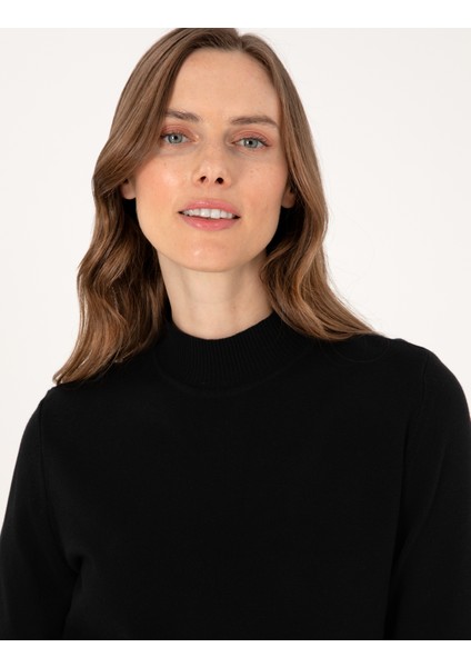 Kadın Siyah Slim Fit Basic Kazak 50310887-VR046 fiyatları