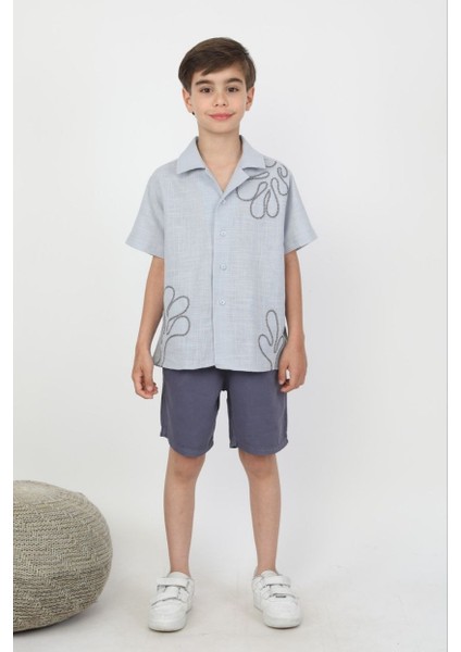 Erkek Kaktüs Desenli Şortlu Takım modelleri