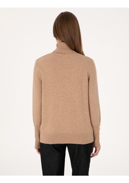 Kadın Bej Slim Fit Basic Kazak 50310886-VR011 indirimleri