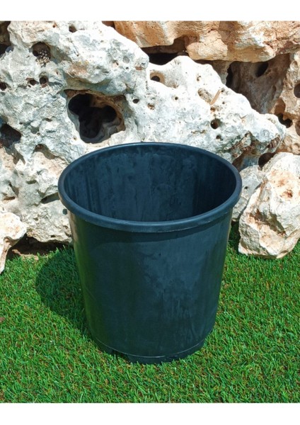 Elite Siyah Üretim Saksısı 3,7 Lt 10 Adet Yuvarlak Saksı Çiçek Saksısı Plastik Saksı Yetiştirme Saksısı 1 Adet