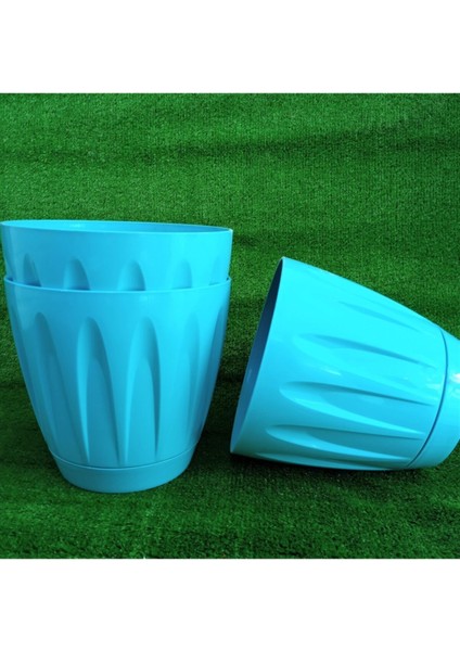 Elite Papatya Saksı 6 Litre 1 Adet Turkuaz Renk Bahçe Saksı Renkli Çiçek Saksısı Yuvarlak Çiçek Saksısı 1 Adet modelleri