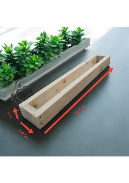 Elite Ahşap Saksı, Uzun Ince Sukulent ve Kaktüsler Için Natural Saksılık 1 Adet modelleri