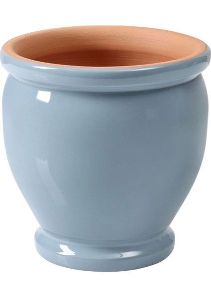 Elite 2 Adet Country Tarzı Seramik Saksı Açık Mavi 12 cm 1 Adet