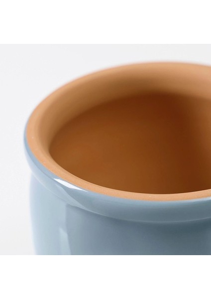 Elite 2 Adet Country Tarzı Seramik Saksı Açık Mavi 12 cm 1 Adet