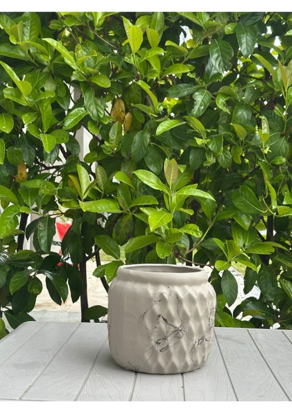 Elite Mermer Desenli Bitki Saksı Vazo Modern Tasarım 18 cm Yükseklik 16CM Çap (1 Adet) 1 Adet fiyatları