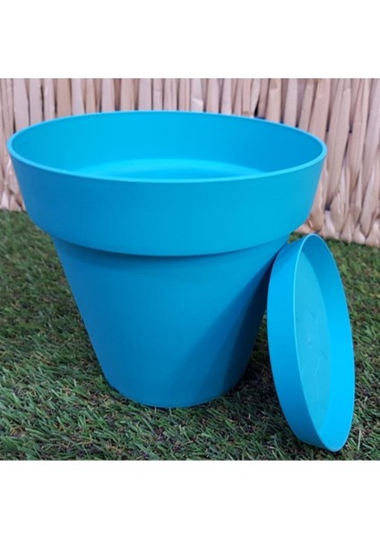 Elite Saksı 3 Adet 1.7 Lt Mavi Renk Tabaklı Saksı Çiçek Saksısı Plastik Saksı Yalı Saksı 1 Adet fiyatları