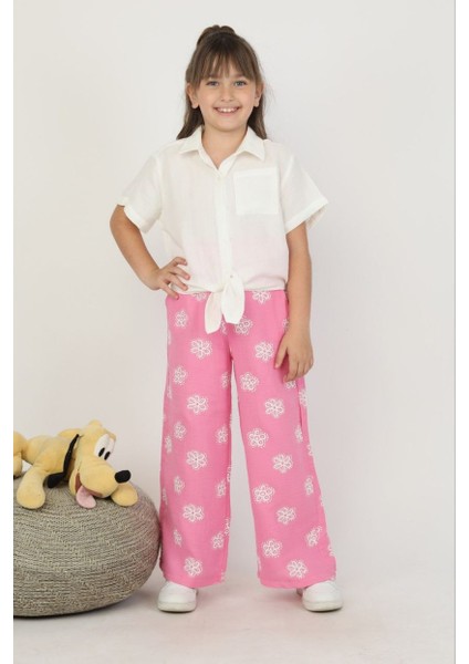 Kız Müslin Gömlek Pantolonlu Takım
