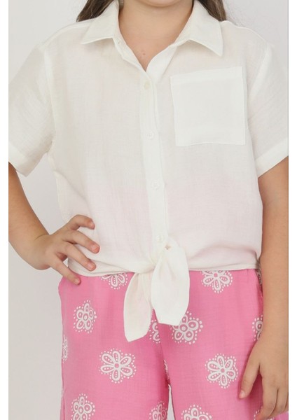 Kız Müslin Gömlek Pantolonlu Takım modelleri