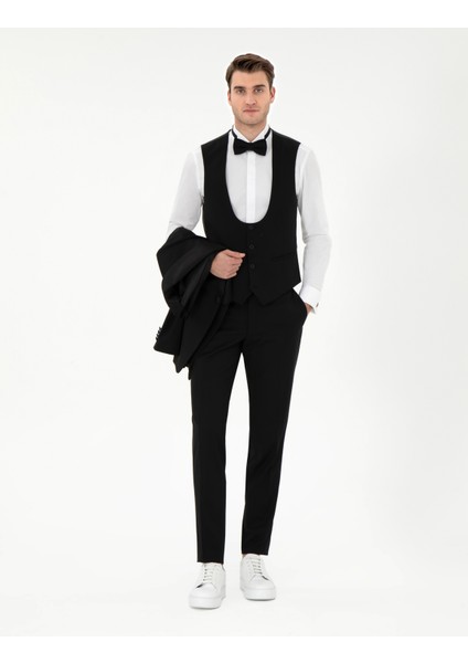 Erkek Siyah Ex. Slim Fit Yelekli Smokin 50305108-VR046 fiyatları