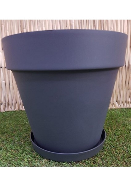 Elite Saksı 3 Adet 6 Lt Gri Renk Tabaklı Saksı Çiçek Saksısı Plastik Saksı Yalı Saksı 1 Adet fiyatları