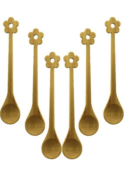 6 Pcs Mini Bambu Ahşap Kaşık 14.5cm (3791) fiyatları