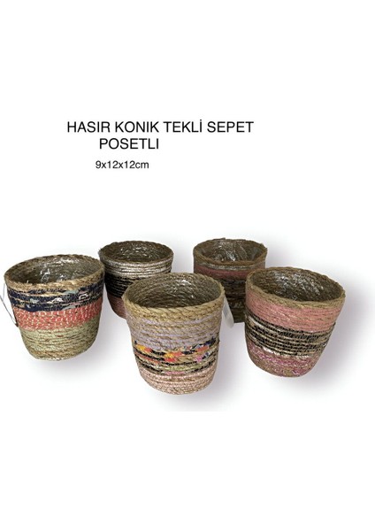 Elite Saksı Dekoratif Çok Amaçlı Sepet Bahçe Düzenleyici Dekoratif El Örmesi 1 Adet