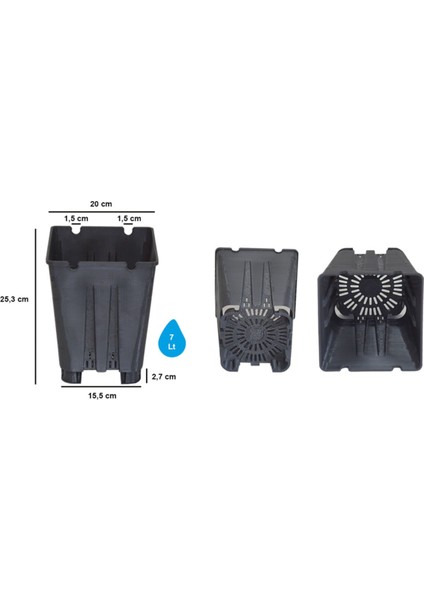 Elite Çilek Üretim Saksısı - Plastik Çilek Üretim Saksısı 1 Adet