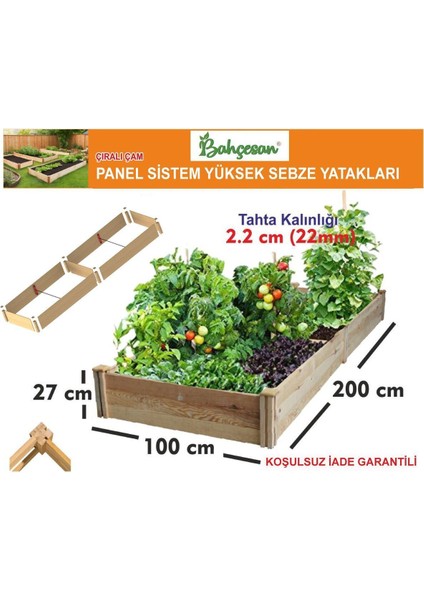 Elite Ahşap Sebze Tarhı/yükseltilmiş Sebze Yatağı/çıralı Çam 100X200X27 1 Adet