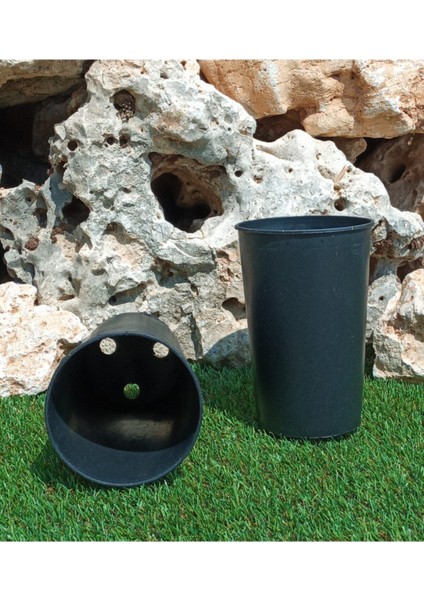 Elite Siyah Üretim Saksısı 1,3 Lt 40 Adet Yuvarlak Saksı Çiçek Saksısı Plastik Saksı Yetiştirme Saksısı 1 Adet