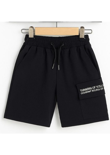 Erkek Dokuma Cep ve Omuz Detaylı Sırt Baskılı Şortlu Takım modelleri