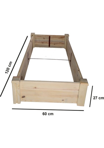 Elite Ahşap Sebze Tarhı/yükseltilmiş Sebze Yatağı/çıralı Çam 60X120X27 1 Adet
