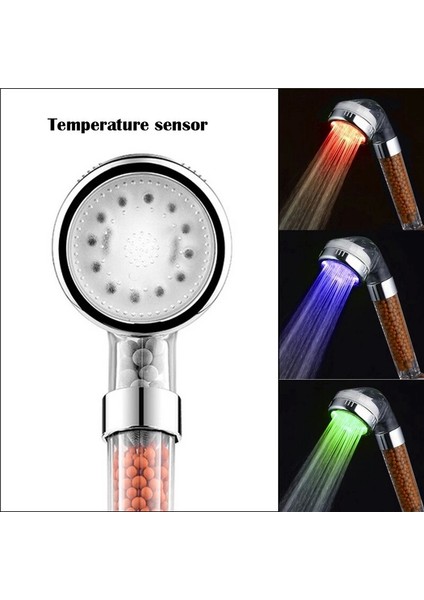 Tasarruflu Boncuklu Ledli Duş Başlık Seti Pil Veya Elektrik Gerekmez Kinetik Enerjili modelleri