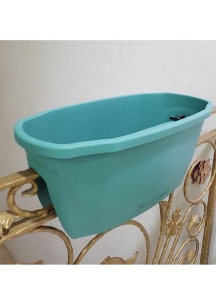 Elite Balkon Saksısı 15,5 Lt 1 Adet Yeşil Renk Zümrüt Saksı Çiçek Saksısı Plastik Saksı 1 Adet