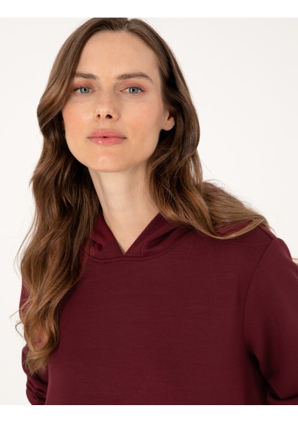 Kadın Vişne Oversize Sweatshirt 50314972-VR223 fiyatları