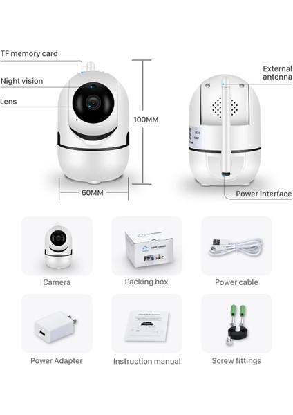 3 Lü Set Ev Güvenlik Wifi Akıllı Kamera Bebek Telsiz Hareket Algılama Ile Izleme Ses Dinleme