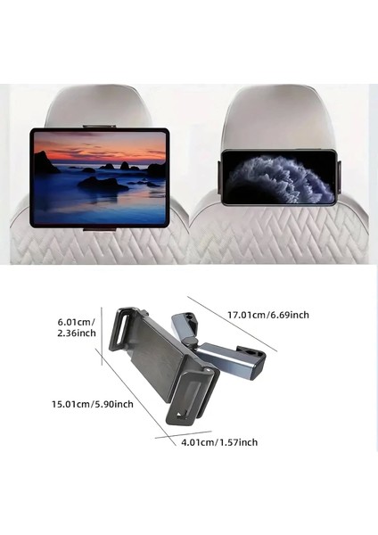 Araç Koltuk Arkası Tablet Tutucu, Telefon Tutucu, Tablet/telefon Tutucu, 360° Ipad Pro 12.9 Mini Air, Galaxy Tab A A7 S7, Switch, Surface, 4,7-12,9 Inch Ile Uyumlu