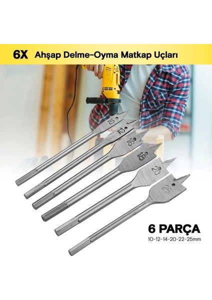 Yaprak Matkap Ucu Seti 6 Adet