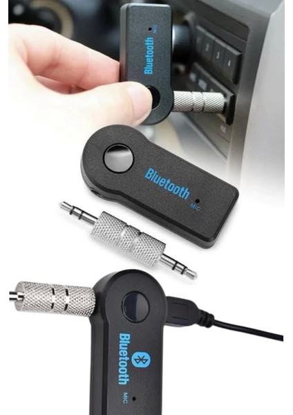 Tüm Cihazlara Uyumlu Bluetooth Aux Araç Kiti Siyah