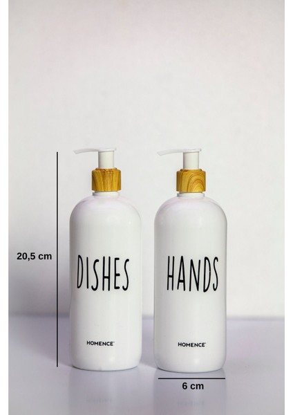 Elite Bambu Standlı 2'li Sıvı Sabun Bulaşık Deterjanı Baskılı, Pompalı Plastik Şişe, Beyaz Bambu 500ML 1 Adet indirimleri