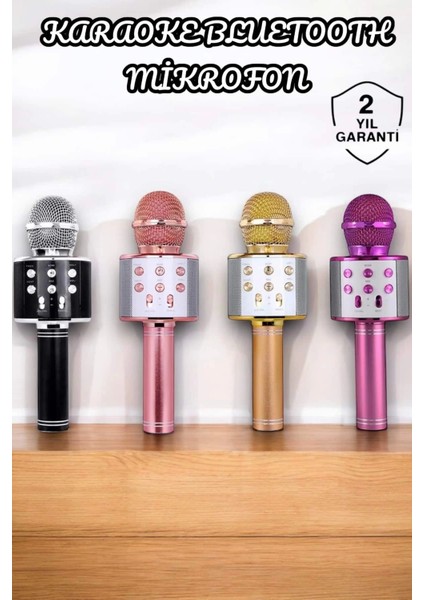 Şarjlı ve Uzun Pil Ömürlü Karaoke Mikrofon USB Bellek Destekli, Profesyonel Ses