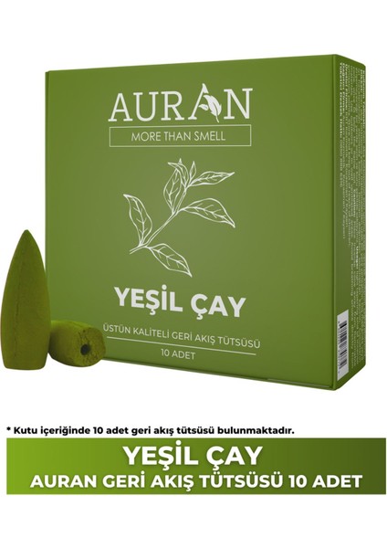Elite Yeşil Çay Kokulu Geri Akış Tütsüsü Konik Tütsü Green Tea Backflow Incense Cones 10 Adet 1 Adet